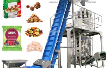 Automātiska saldētu pārtikas produktu svēršanas pildīšanas iepakošanas mašīna