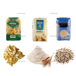 Automātisks plakanā dibena maiss, kas veido pildījuma marķēšanas iepakojumu graudiem